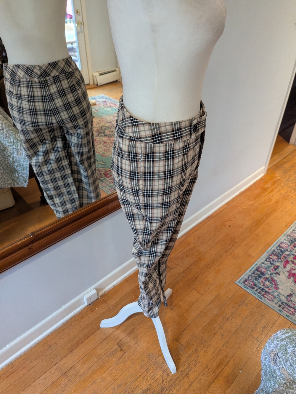 Bailey 44 Beige and Black Plaid Trousers - Picture 7 of 9